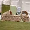 المصمم Slippers Sandals Platform Slippers البغال متعدد الألوان فلورا شرائح عصرية سهلة الارتداد شرائح منصة Slides Slides Platform Size35-45