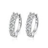 Smyoue 18K 3CTTW HOOP FECRING FOR WOMEN 4 mm Stones D Kolor Sparling Creed Diamond Earring 100% 925 Srebro 240219