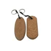 Keychains Lanyards Keychains Lanyards Creative Wood Keychain Cork DIY CAR BAG Decoration Pendant Key Chain Keyring Drop Delivery F DHPES