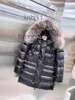 Heren donsparka's Monclears jas Designer jas Winterparka Oversized pluizige bontkraag Ritsen met capuchon Middellange jassen Dames pufferjassen 9dci Xugis