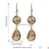 Dangle & Chandelier Fashion Natural Abalone Shell Dangle Earring For Women Europe America Simple Gold Plating Copper Hook S Dhgarden Dhjlh