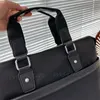 Herren-Laptop-Aktentaschen aus Nylon, Designer-Tasche, Umhängetaschen, Griff, Computer-Aktentasche, Umhängetasche, Schwarz TOP