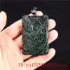 Pendentifs Jade Dragon Phoenix pendentif collier bijoux charme mode cadeaux naturels chinois noir vert amulette sculptée
