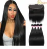 Ear to Ear Lace Frontal With Straight Hair bundles unprocessed virgin brazilian straight human hair with 13x4 lace frontal closure3380436