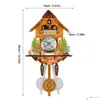 Wall Clocks Creative Retro Cuckoo Clock Wooden Handmade Hanging Bird Call Time Bell Watch Timekee Drop Delivery Home Garden Decor Dh1E6