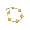 Tytanowa stal 18 -karatowy złoto splana czterech liści Bransoletka kwiatowa dla kobiet biżuteria bransoletka hurtowa