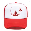 Ball Caps Buddha Yoga Lotos Print Casual Baseball Cap Funny Men Women Parent-child Hats Mesh Visor Outdoor Sun Hat Adjustable