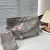 Bolsa de compras clássica de luxo, grande capacidade, pacote feminino, bolsa de ombro de lã, bolsa de mão com letras de metal