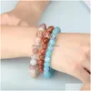 Beaded Newest Lava Beaded Bracelet Women Men Fashion Crown Charm Tiger Eyes Agate Natural Stone Healing Ncing 8Mm Beads Bra Dhgarden Dhcy7