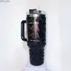 Vattenflaskor Cheetah Print Mama Tumbler Custom Name 40oz Tumbler With Straw Leopard Print Thermos Water Bottle Rostless Steel Presents To Mom YQ240221