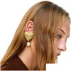 Dangle & Chandelier Unique Design Heart Sheap Pearl Earring For Women Black Gold Red Dangle Metal Wedding Party Jewelry Dro Dhgarden Dhy7U