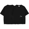 Designer Rhude T-shirt Hommes Différencier Monnaie du marché Rhude Simple Lettre Broderie Lâche Hommes et Femmes Couleur Unie T-shirt À Manches Courtes Casual