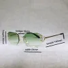 Sunglasses New Rimless C Wire Sunglasses Men Eyewear Women for Summer Diamond Cutting Clear Glasses Metal Frame Oculos Gafas