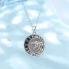 Tartgınlar Eudora 925 STERLING Silver Moon Wolf Kolye Erkekler Kadınlar Vintage Moon Faz Muska Kolye Kişilik Mücevher Partisi Hediye