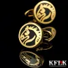 Abotoaduras KFLK Camisa Francesa abotoaduras para homens Marca Animal Cuff Links Botões de Casamento de Luxo Goldcolor Alta Qualidade Cavalo Convidados
