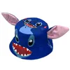 Nowe kreskówki dla dzieci i męskiej rybaków zszywa 3D Ear Hat Anioł Medium Medich Bowl Hat 56 cm