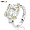 Ringen OEVAS 100% 925 Sterling Zilver Gemaakt Moissanite Citrien Diamanten Edelsteen Bruiloft Verlovingsring Fijne Sieraden Cadeau Groothandel