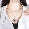 Kettingen Sprankelende 10*12 Smaragd Ruby Paraiba Toermalijn Saffier Hanger Ketting voor Vrouwen Edelsteen Partij Fijne Sieraden Cadeau Groothandel