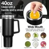 Botellas de agua 40 oz Barra de hielo Taza de acero inoxidable Doble capa de vacío Taza de coche Tazas creativas con mango al aire libre YQ240221