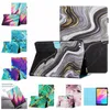 Mini6 Marmor Leder Brieftasche Tablet Hüllen für Ipad Mini 6 Mini 5 4 3 2 1 Mini5 Samsung Tisch A9 A7 Lite T220 T225 Rock Stone Grain Bling Kartensteckplatz Flip Cover Halter Tasche