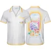 Camisa masculina tshirts Casablanca calça camiseta casa blanca shorts de manga curta imprimir camisetas de alta qualidade camisetas de lapela pólo de algodão verão