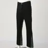 Jeans pour hommes Pantalon droit élastique Couture de camouflage Jambe large pour homme Casual Denim Mode Streetwear