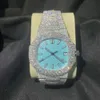 Passa tester di diamanti ghiacciato uomini usati da uomo da polso lussuoso bling moissanite orologi premium vvs cornice meccanica orologio personalizzato