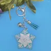 Keychains Creative Snowflake med full kristall strass nyckelringar nyckelkedjor ringar hållare handväska väska för bil härlig