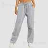 Women's Pants Capris Wide Leg Pants For WomenS Fleece Lined Sweatpants Straight Pants Bottom All-Math Plain Fitness Joggers Pants Travel Basic T240221