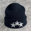 Bollkåpor 2024 High Street Multicolor Sticked Hat For Men Star Pattern Syming Retro Warm Casual