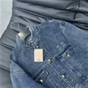 Veste en jean pour femmes bouton de revers lettres chemises vestes à manches longues manteau en jean vêtements d'extérieur décontractés