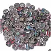 Charm Bracelets Charm Bracelets Noosa Snap Button Jewelry Wholesale Lot Fit Bracelet Bangles Necklaces 18Mm Metal Rhinestone Ginger Bu Dh0Nm