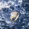 Prachtige 14K gouden verlovingsring, mooie sieraden, rond, briljant geslepen diamanten trouwringen voor dames