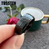 Bands Dropshipping TUSSTEN Cool Hammer Wedding Band For Men Women Tungsten Carbide Ring Multicolor Color Step Edges 6MM/8MM Available