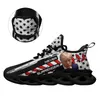 Customized Sports Shoes Trump sneaker trump shoes scarf custom pattern men women running shoes outdoor shoes black white bigger size 36-48