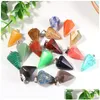 Charmes Charmes Personnalité Pierre Naturelle Quartz Cristal Turquoises Opale Oeil De Tigre Perles Pendentif Pendum Pour La Fabrication De Bijoux À Bricoler Soi-Même Collier Dhux7