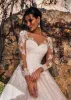 Klänningar eleganta a-line spets älskling långa illusion ärmar svep tåg bröllopsklänning brudklänningar vestidos de
