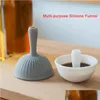 Other Kitchen Tools Tool Mini Sile Funnel Mtifunction Splash Proof Non-Sticky Oil Funnels Seasoning Dish Liquid Transfer Drop Delive Dh14U