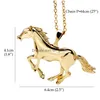 Colares Pingente Nova Chegada Sliver Ouro Cavalo Forma Cadeia Necklece para Mulheres Menina Bonito Animal 64x41mm Pingentes Colar Lu Dhgarden Dhsxa