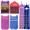 Eid Mubarak DIY filt Ramadan Calender med Pocket For Kids Gifts Countdown Muslim Balram Party Decor Supplies 240219