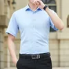 Chemises décontractées pour hommes, chemise d'affaires solide à manches courtes, été printemps coton, grande taille, marque Cool, livraison directe