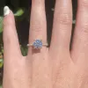 リングcxsjeremyソリッド14kイエローゴールド1.5ct 7.5mm defカラーモッサナイトは、女性の結婚式の贈り物のためのハロー婚約指輪の下