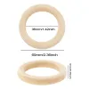 &equipments 30 Pcs Natural Wood Rings 60mm Unfinished Macrame Wooden Ring Wood Circles for DIY Craft Ring Pendant Jewelry Making