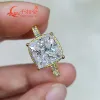 Pierścienie 3,5ct 9*9 mm kwadratowy pasmo poduszki 925 srebrne srebrne d Color vvs okrągły biżuteria diamentowa Moissanite, tworząc ślubny tyt