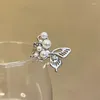 Anelli a grappolo in argento sterling 925 con perla apertura a farfalla regolabile per donna gioielleria raffinata accessori minimalisti