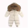 Jumpsuits Nowonarodzony zimowy romper niemowlę snowsuit niemowlę dzieci dzieci śnieg nosza kombinezon w dół koatton liniowca Dziecko Kostium noworo