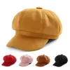 Береты, однотонные женские шапки, регулируемые замшевые кепки, береты, шляпа Sboy