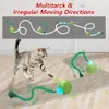 Cat Rolling Ball Interactive Toy Motion Activated Automatic Moving Ball Toy med Long Tail Teaser Simulation Bird Sound 240219