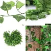 庭の装飾12pcs 2 4m atificial Fake Hanged Plant Leaves Garland for Home Wall Decoration FlowerPlanter Green 3055418 D OTMHW