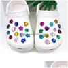 Akcesoria części butów MOQ 100PCS Crystal Flow Clog Charms Soft Cute Pvc Shoe Charm Akcesoria